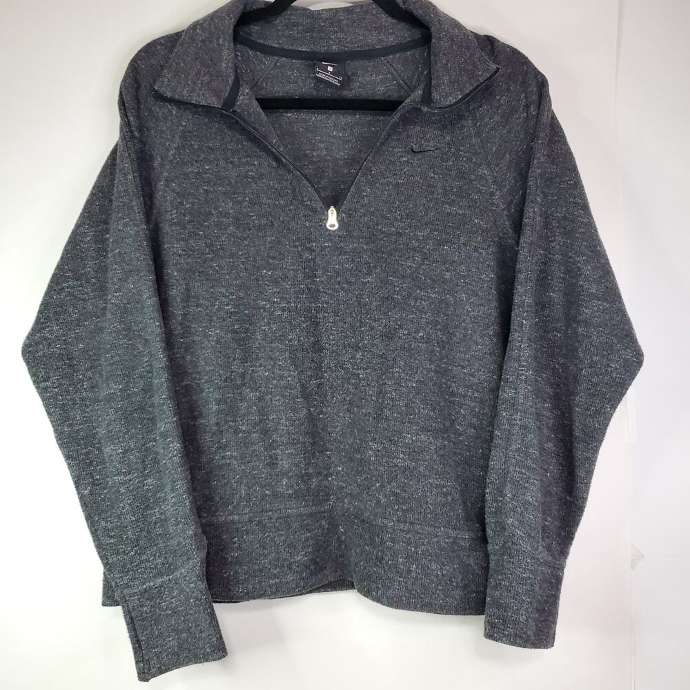 Nike Women Size S Charcoal Gray Therma-FIT 1/4 Zip Pullover Training Top